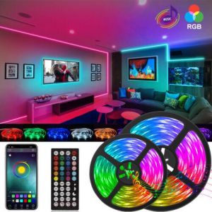 Fly Buy all you need in one place  50ft LED Strip Lights USB 5050 RGB TV Back light Bluetooth Remote for Room 1-15m