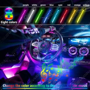 4X 36 LED RGB Car Interior USB Atmosphere Light Strip Music Control (לכל סוגי הרכב)