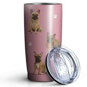 Fly Buy all you need in one place  French Bulldog Design Tumbler Stainless Steel Insulated Travel Coffee Cups wi...